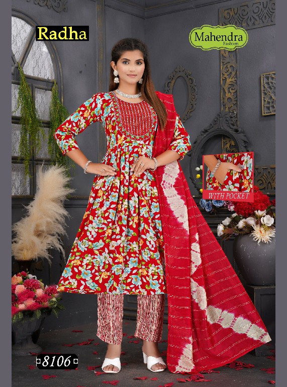 mahendra fashion radha vol 1 rayon print umbrella cut full stitch ladies suit