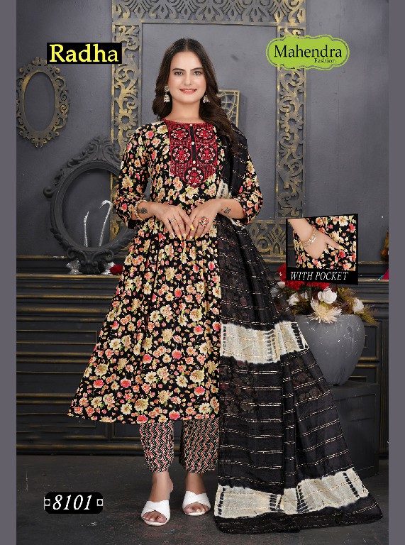 mahendra fashion radha vol 1 rayon print umbrella cut full stitch ladies suit