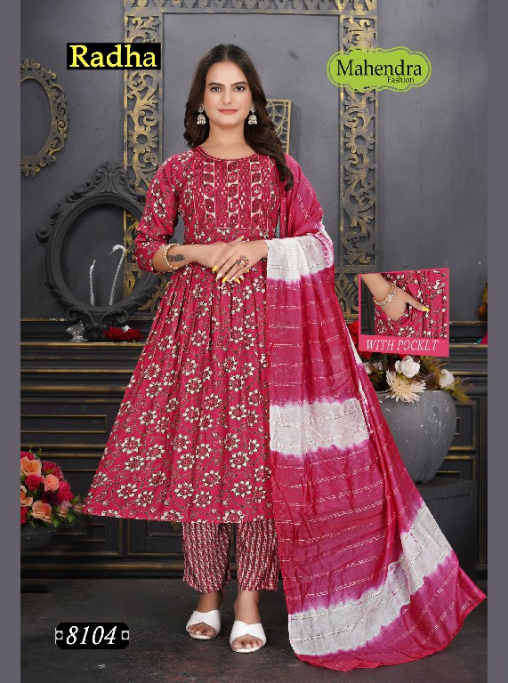 mahendra fashion radha vol 1 rayon print umbrella cut full stitch ladies suit