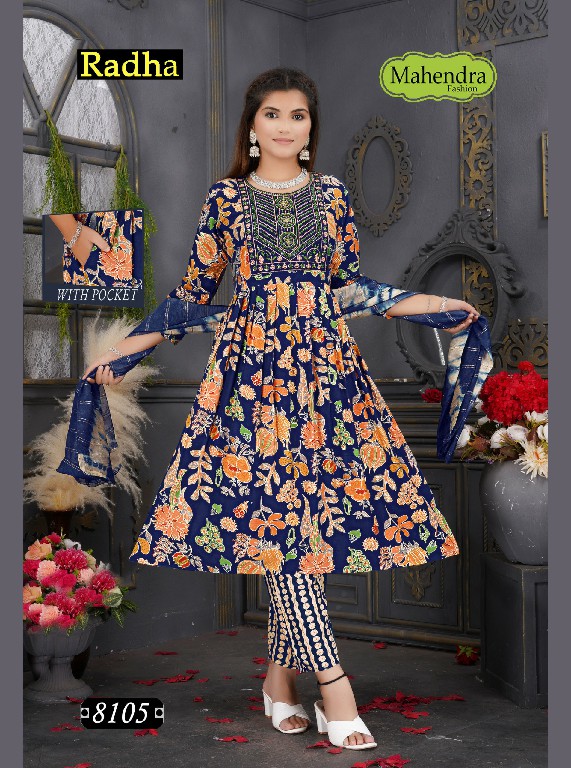 mahendra fashion radha vol 1 rayon print umbrella cut full stitch ladies suit