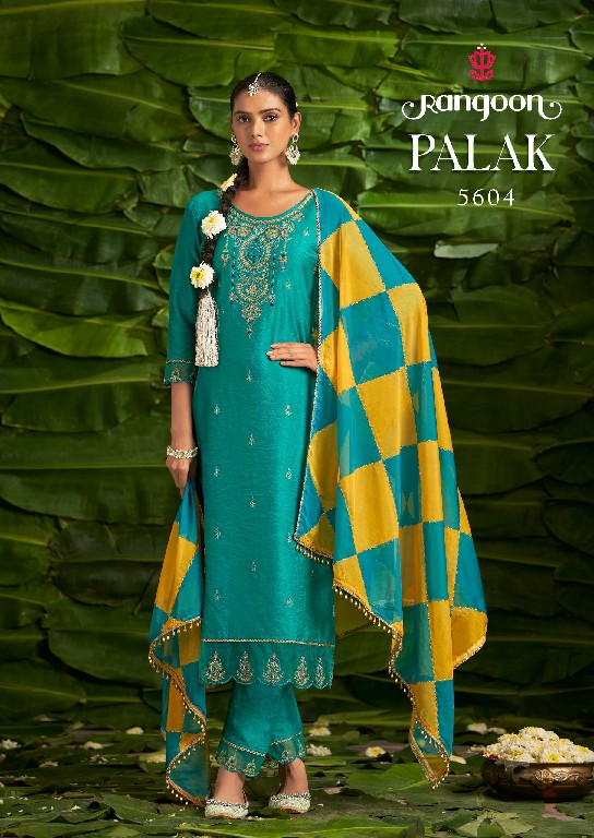 Rangoon Palak Wholesale Viscose With Fancy Work Kurtis With Pant And Dupatta