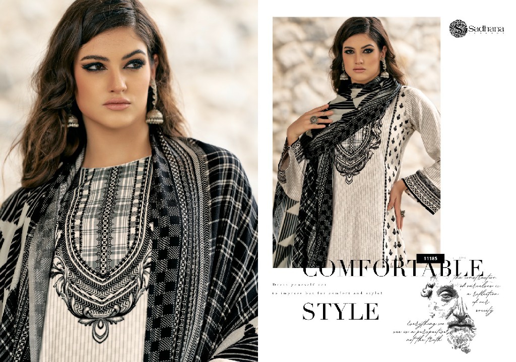 Sadhana Ramya Wholesale VIscose Pashmina With Fancy Work Winter Suits