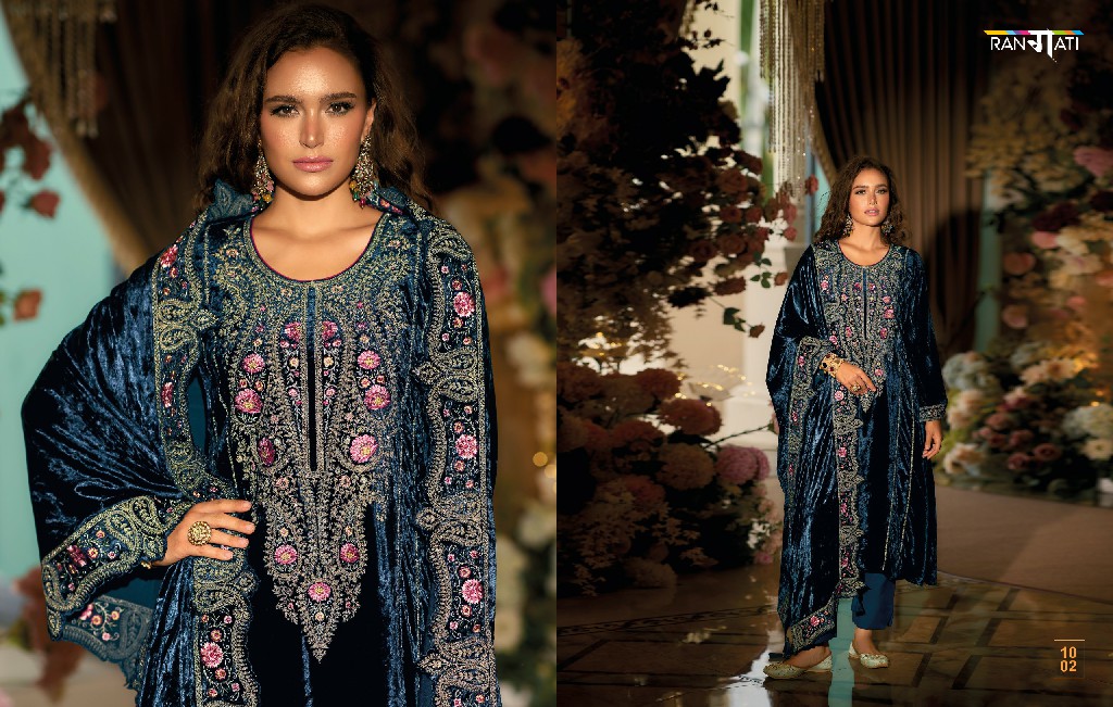 RANGATI PRESENT VELVET 36 VOL 2 BEAUTIFUL WORK WINTER PAKISTANI SALWAR KAMEEZ SUPPLIER