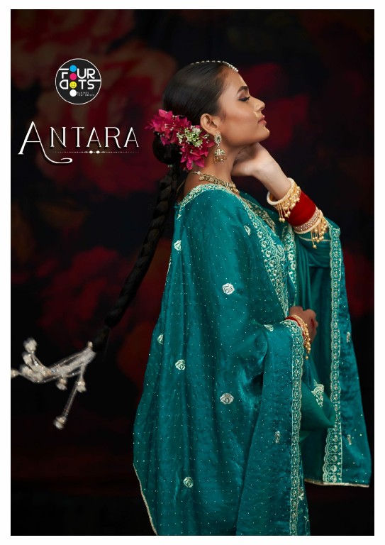 Fourdots Antara Wholesale Viscose Fandy Silk With Jarkan Work Dress Material