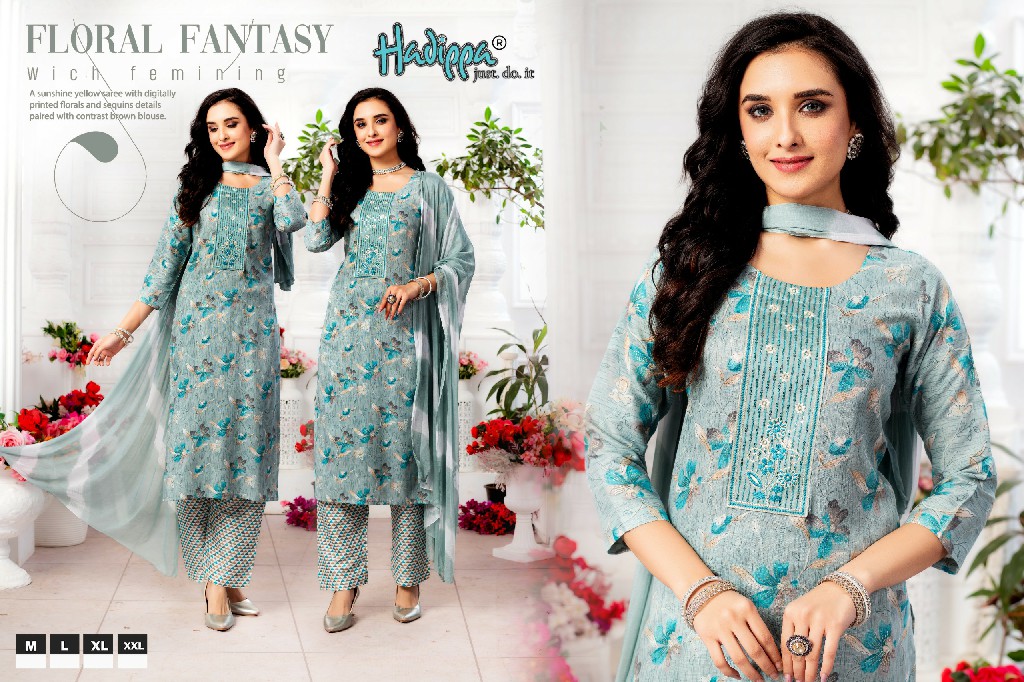 Hadippa Rosy Vol-1 Wholesale Heavy Capsule Fabrics Kurtis With Pant And Dupatta