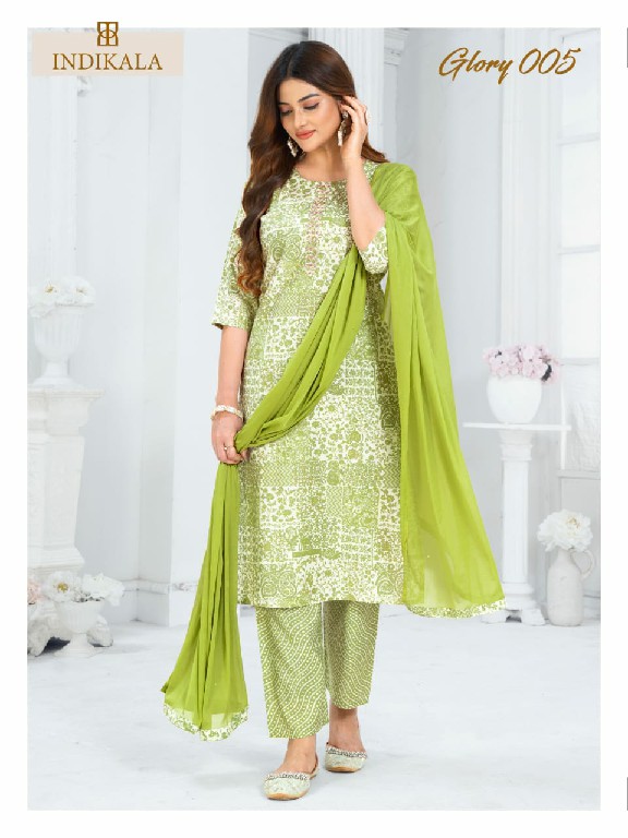 Indikala Glory Wholesale Chanderi Top With Pant And Dupatta