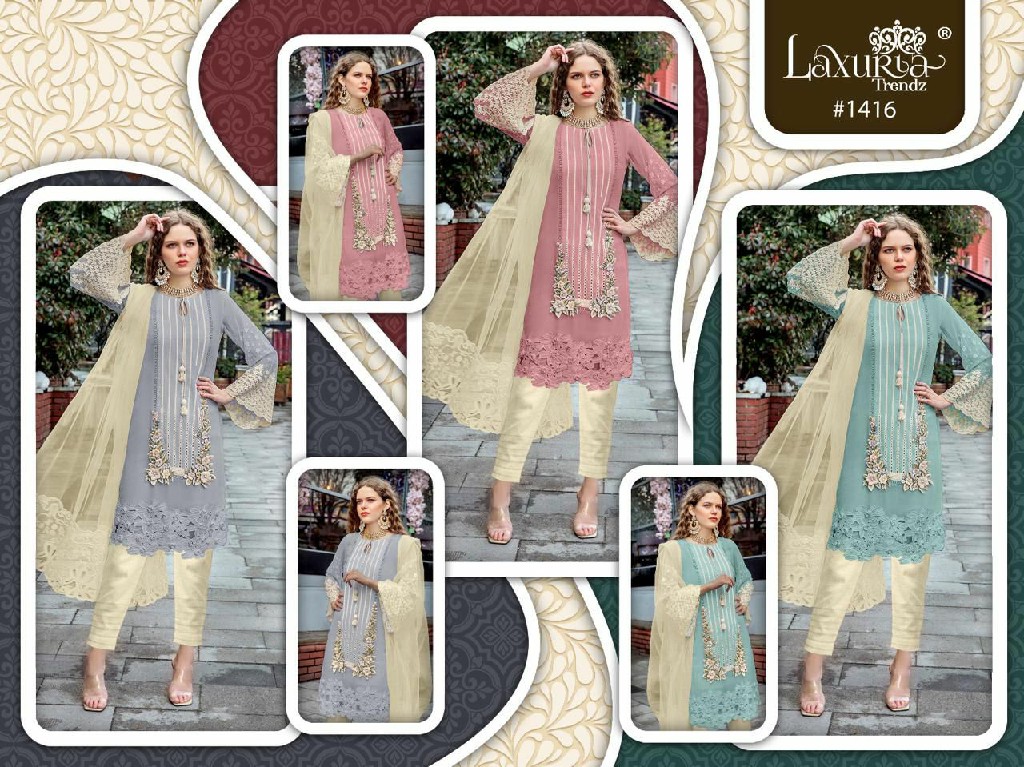 Luxuria D.no 1416 Wholesale New Design With New Colour Kurti With Pant And Duptta