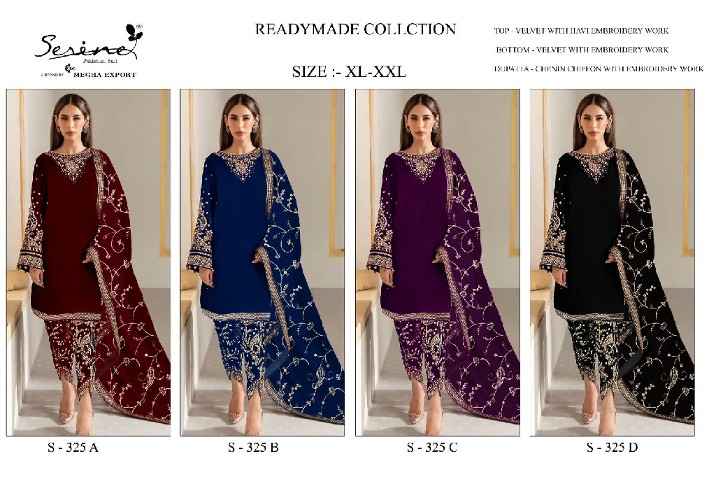 Serine S-325 Wholesale Velvet Readymade Indian Pakistani Salwar Suits
