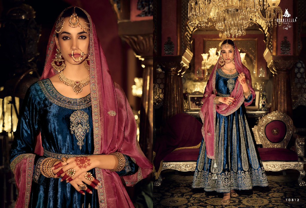 Cinderella Anarkali Luxury Velvet Collection Winter Salwar Suits