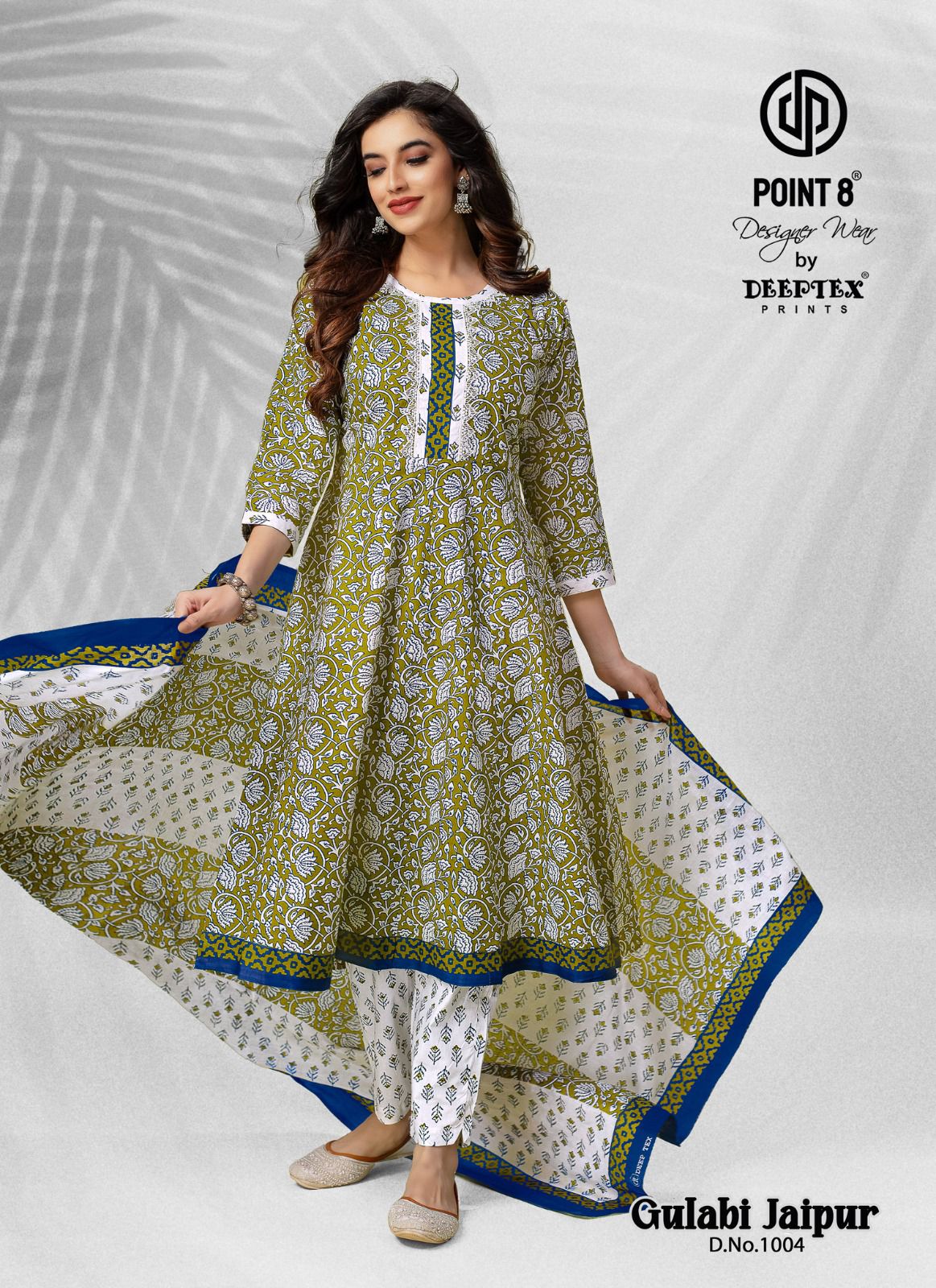 Deeptex Point 8 Gulabi Jaipuri Vol-1 Wholesale Anarkali Tops With Pant And Dupatta