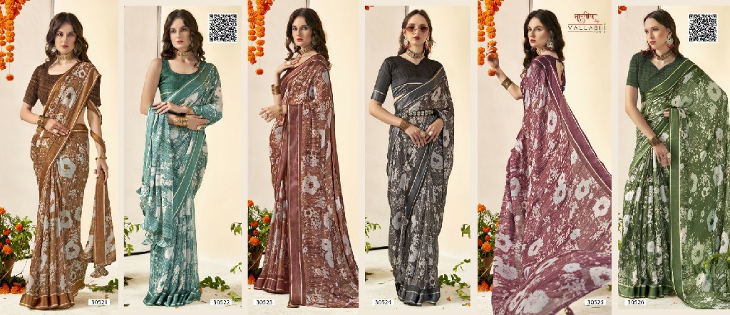 Vallabhi Remi Vol-2 Wholesale Moss Chiffon Indian Sarees