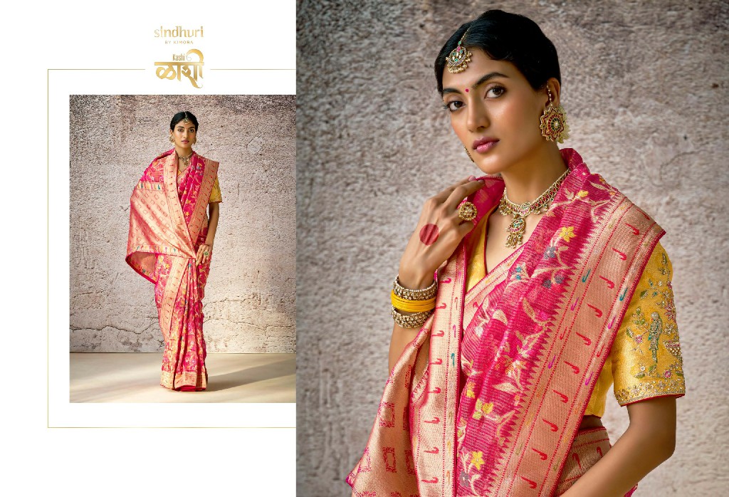 Kimora Sindhuri Kashi Wholesale Banarasi Silk With Heavy Handwork And Embroidery Designer Sarees