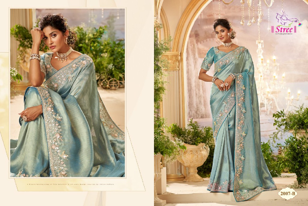 Stree Stree Vol-1 Wholesale Pure Banarasi And Organza Designer Function Wear Sarees