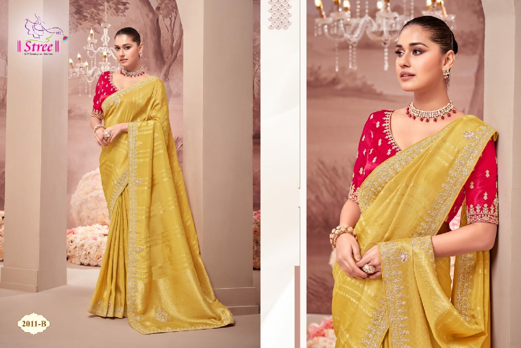 Stree Stree Vol-1 Wholesale Pure Banarasi And Organza Designer Function Wear Sarees