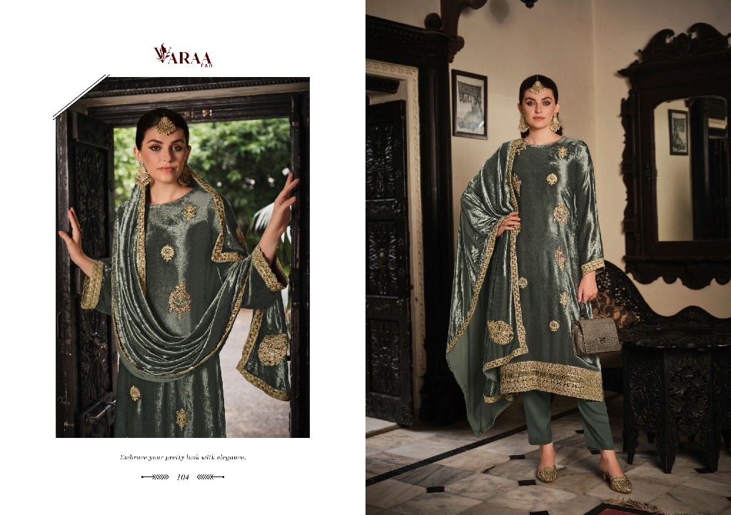 Varaa Fab Gull Ahmed Vol-1 Wholesale Pure VIscose Velvet Heavy Designer Embroidery Winter Suits