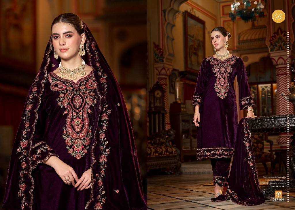 Belliza Gulzaar Wholesale Pure Velvet With Embroidery Winter Dress Material