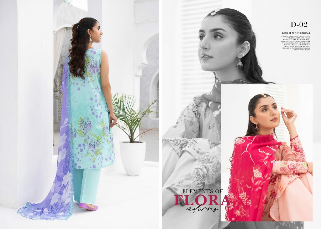 Gulljee Gul Moh Vol-1 3 Piece Unstitched Lawn Summer Edition Pakistani Suits