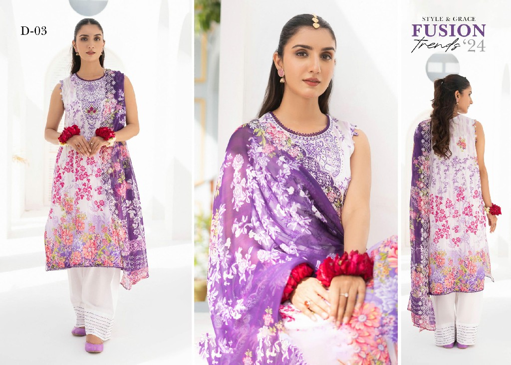 Gulljee Gul Moh Vol-1 3 Piece Unstitched Lawn Summer Edition Pakistani Suits