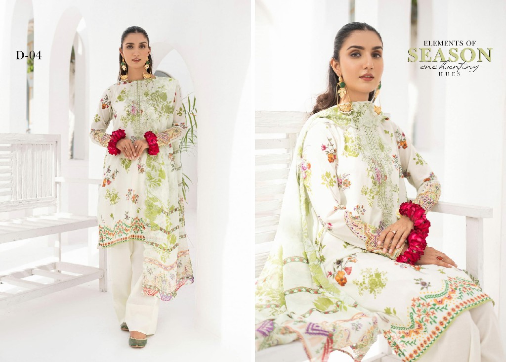 Gulljee Gul Moh Vol-1 3 Piece Unstitched Lawn Summer Edition Pakistani Suits