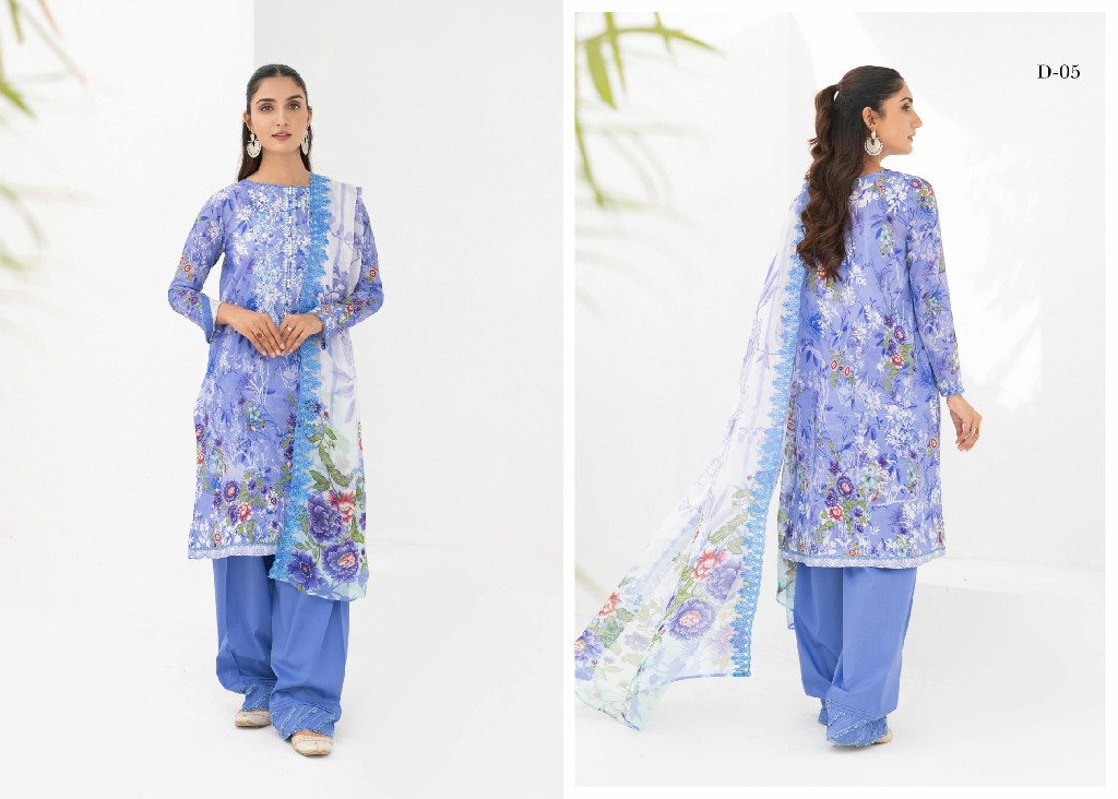 Gulljee Gul Moh Vol-1 3 Piece Unstitched Lawn Summer Edition Pakistani Suits