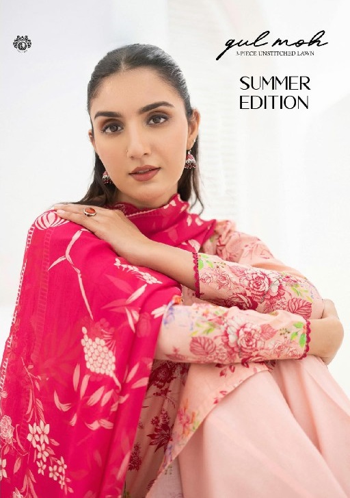 Gulljee Gul Moh Vol-1 3 Piece Unstitched Lawn Summer Edition Pakistani Suits