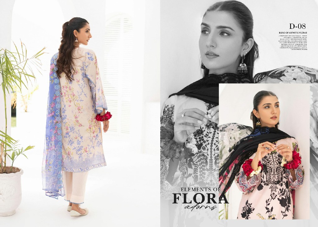 Gulljee Gul Moh Vol-1 3 Piece Unstitched Lawn Summer Edition Pakistani Suits