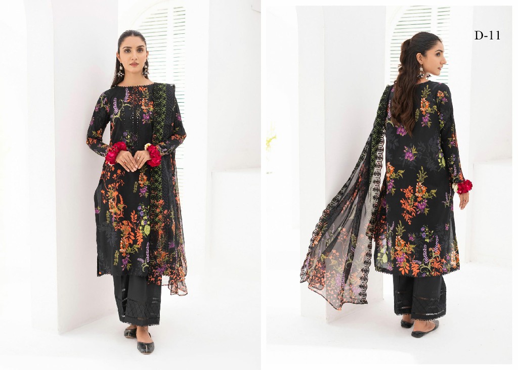 Gulljee Gul Moh Vol-1 3 Piece Unstitched Lawn Summer Edition Pakistani Suits
