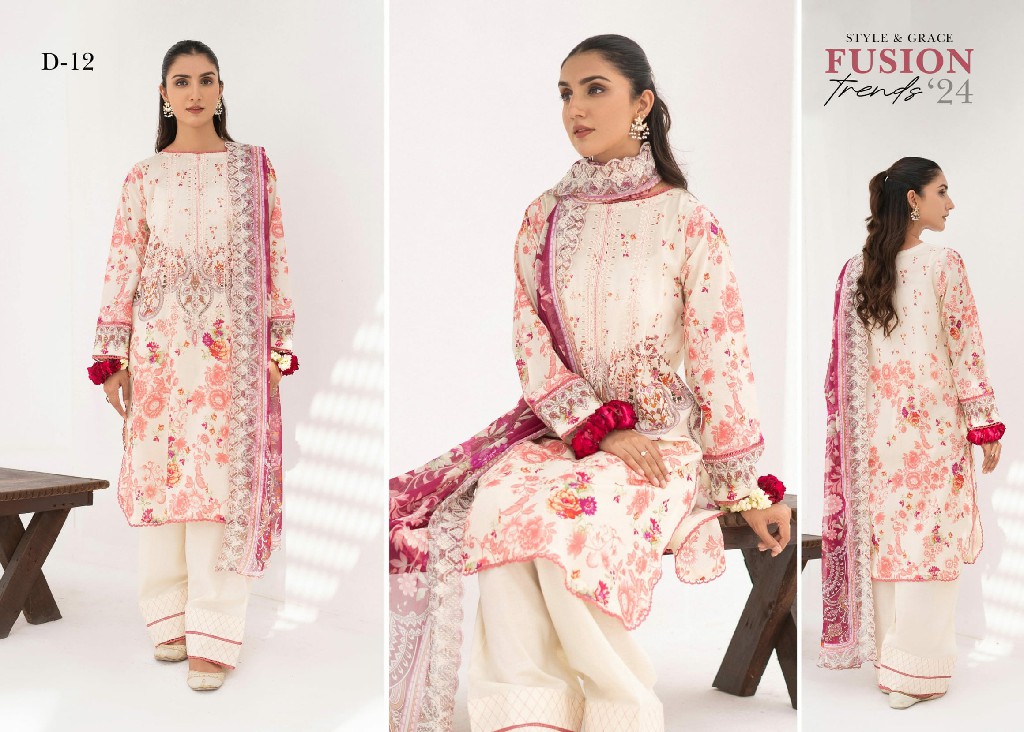 Gulljee Gul Moh Vol-1 3 Piece Unstitched Lawn Summer Edition Pakistani Suits
