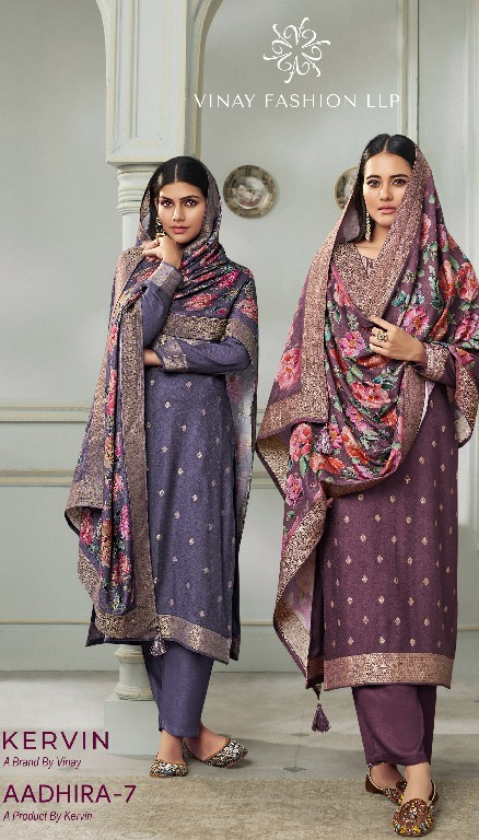 Vinay Kervin Aadhira Vol-7 Wholesale Viscose Pashmina Jacquard Winter Salwar Suits