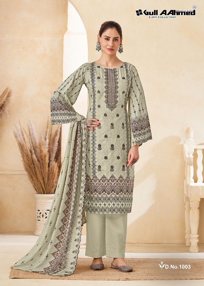 Gull Aahmed Alsaba Wholesale Pure Cotton With Embroidery Work Dress Material