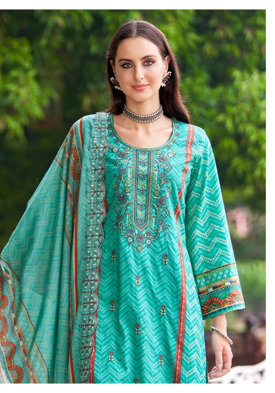 alok bin saeed vol 5 cambric cotton modern pakistani dress material