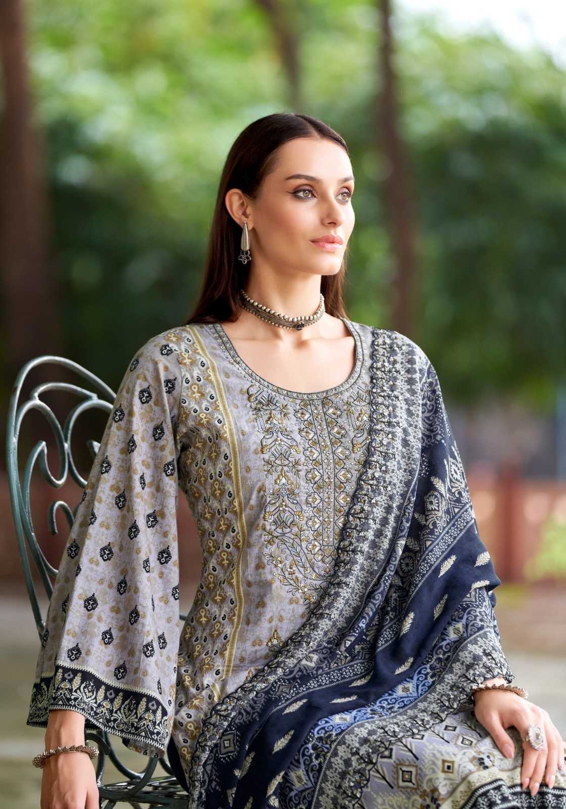 alok bin saeed vol 5 cambric cotton modern pakistani dress material