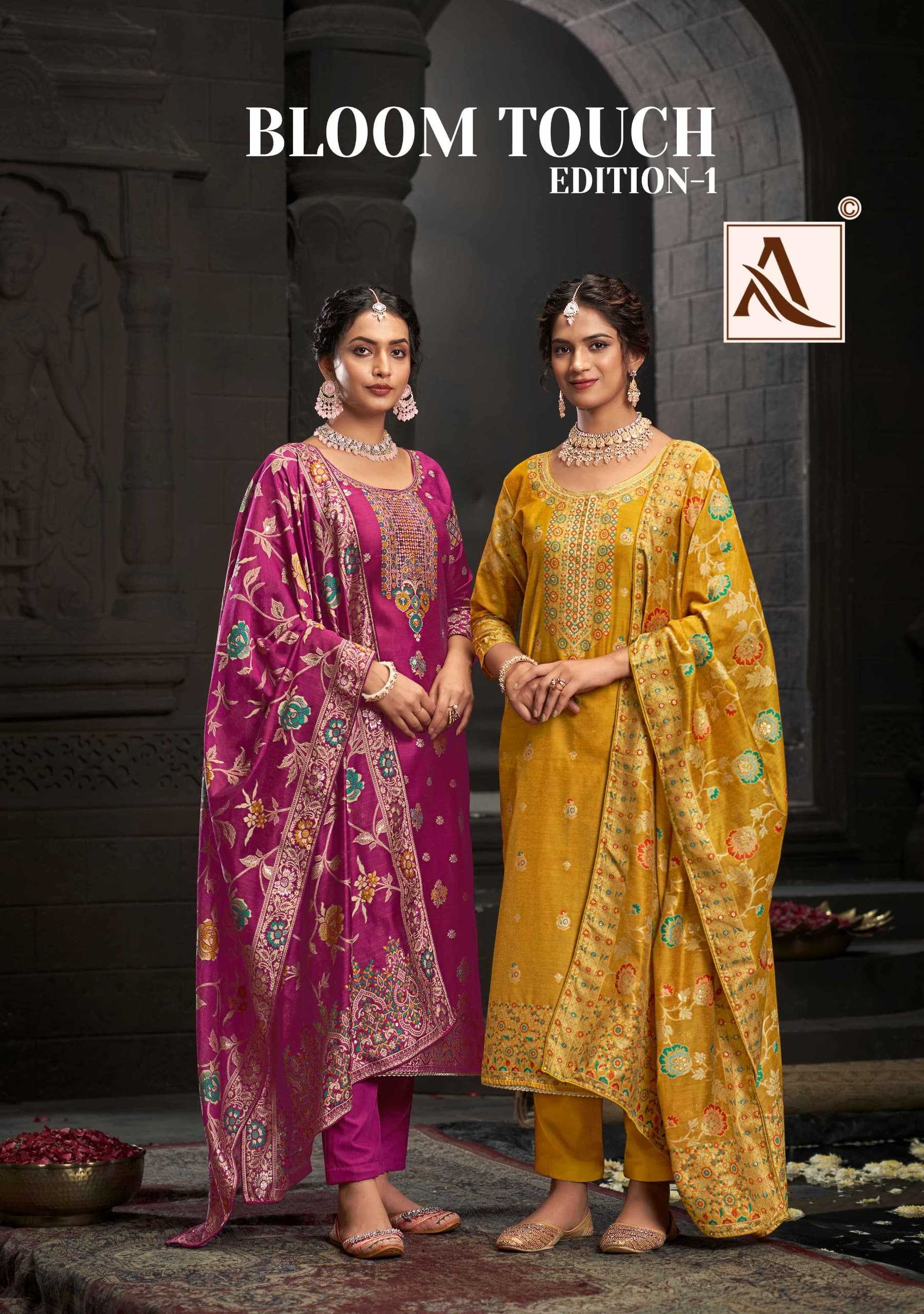 alok suits bloom touch beautiful jacquard pakistani suits