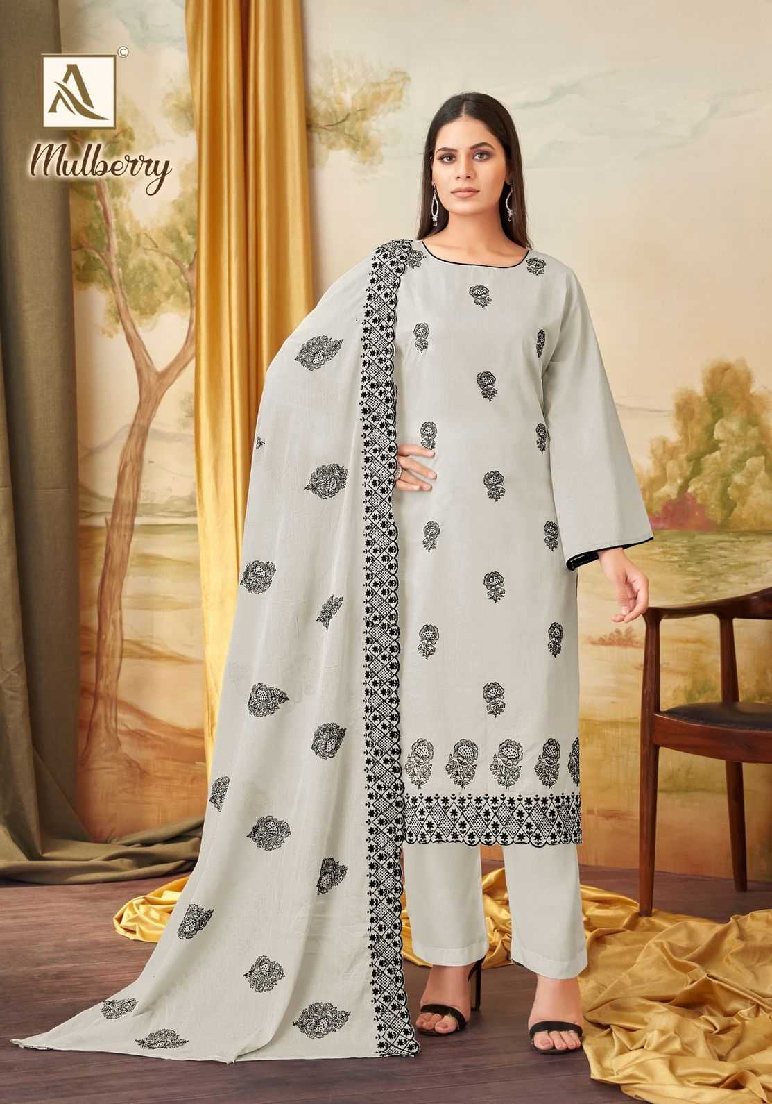 alok suits mulberry pakistani cambric cotton suits