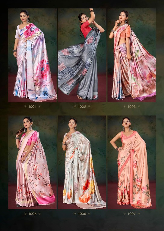 divyani vol 4 by kashvi creation 1001-1008 satin print saree