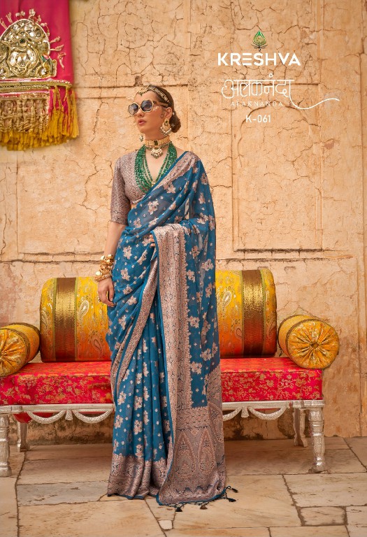 Kreshva Alaknanda Wholesale Twp Georgette With Weaving Butta Border Party Wear Sarees