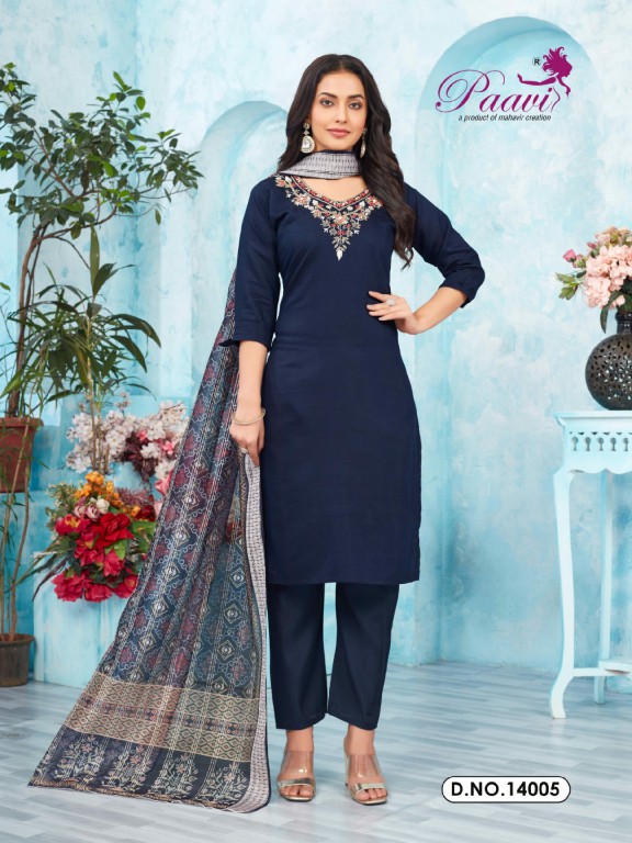 Paavis Kayal Wholesale Heavy Vertical Kurtis With Bottom And Dupatta