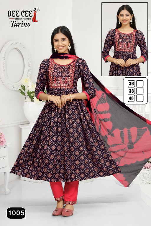 Dee Cee Tavino Wholesale Flared Long Kurtis With Pant And Dupatta