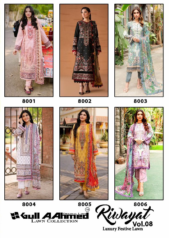 GULL AAHMED RIWAYAT VOL 8 PAKISTANI EID SPECIAL UNSTITCH SUIT