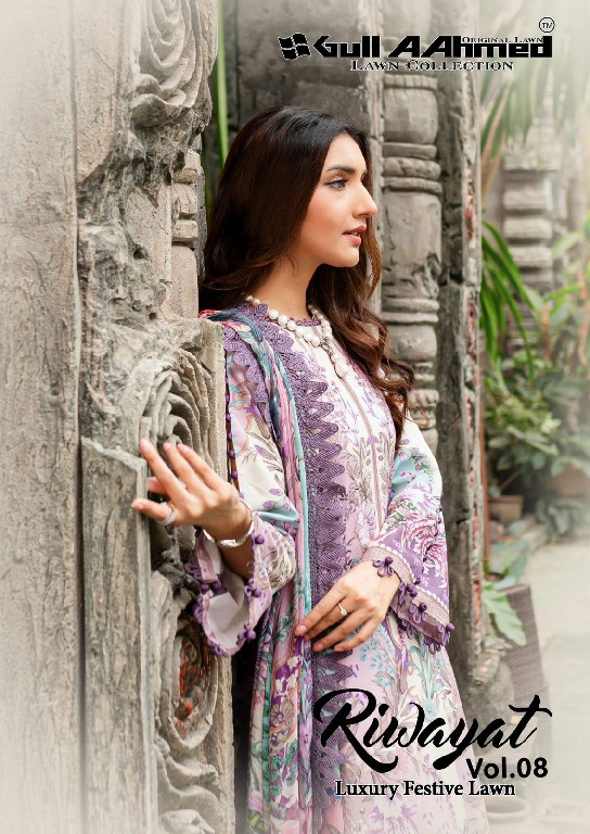 GULL AAHMED RIWAYAT VOL 8 PAKISTANI EID SPECIAL UNSTITCH SUIT