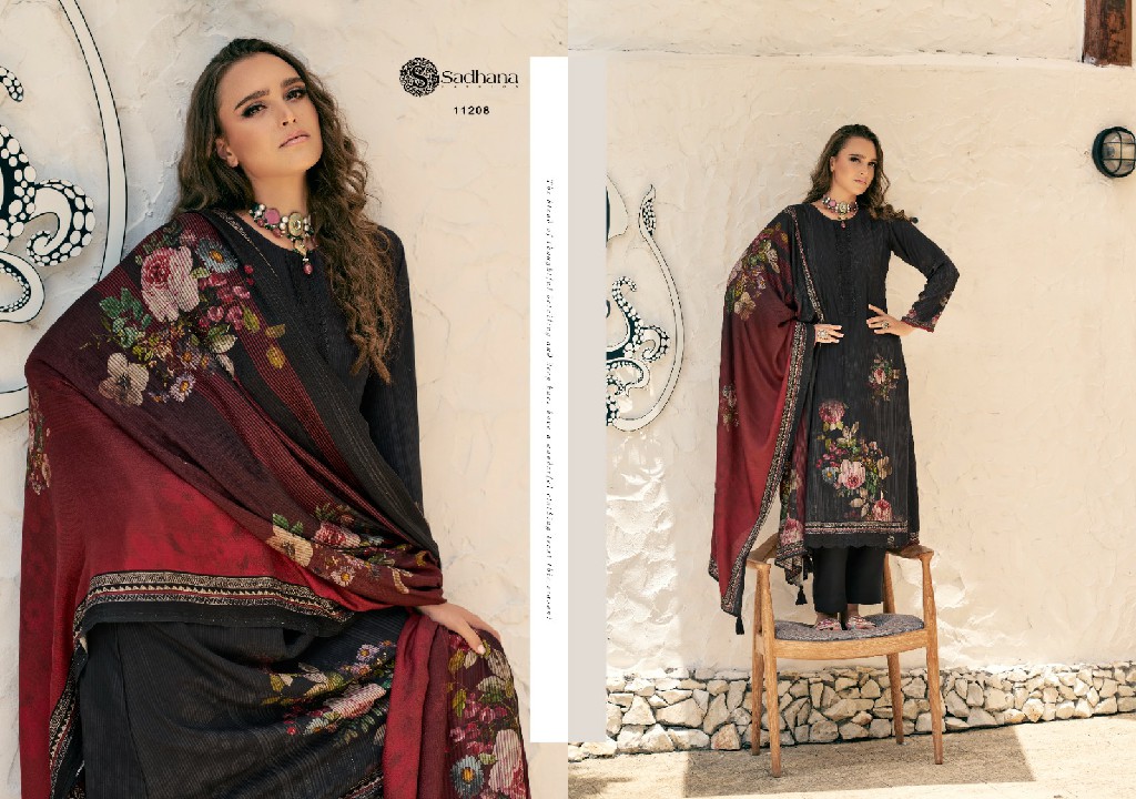 Sadhana Aloki Wholesale Viscose Pashmina With Fancy Work Winter Salwar Suits