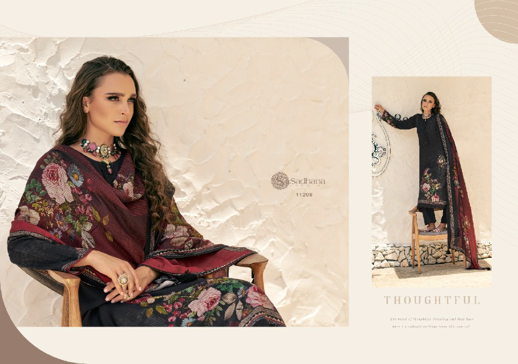 Sadhana Aloki Wholesale Viscose Pashmina With Fancy Work Winter Salwar Suits