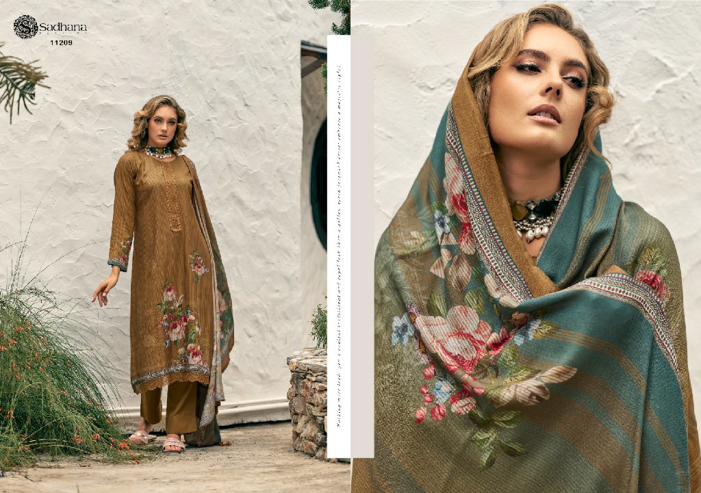 Sadhana Aloki Wholesale Viscose Pashmina With Fancy Work Winter Salwar Suits