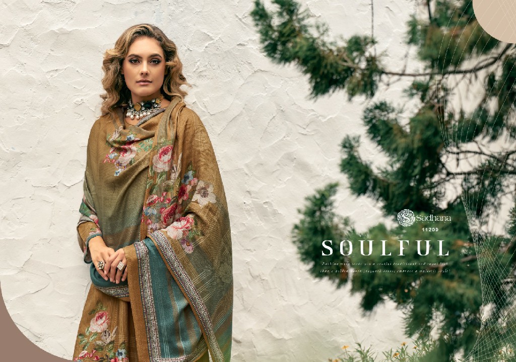 Sadhana Aloki Wholesale Viscose Pashmina With Fancy Work Winter Salwar Suits