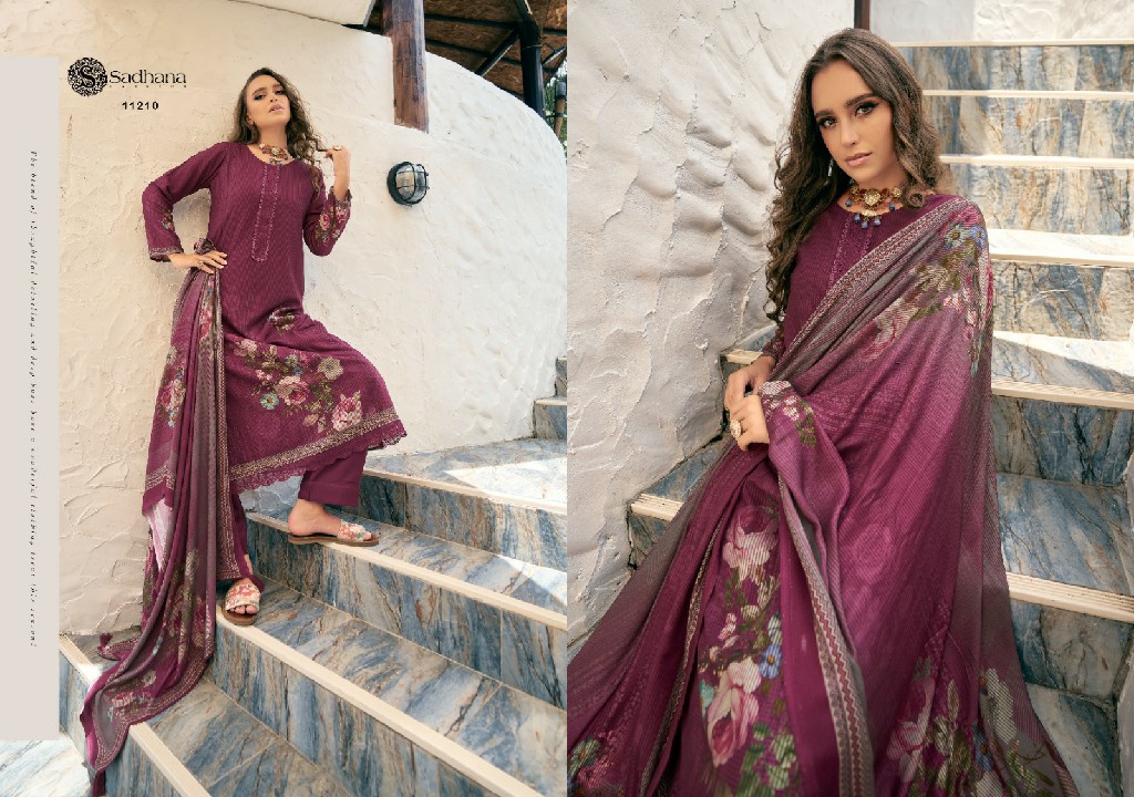 Sadhana Aloki Wholesale Viscose Pashmina With Fancy Work Winter Salwar Suits