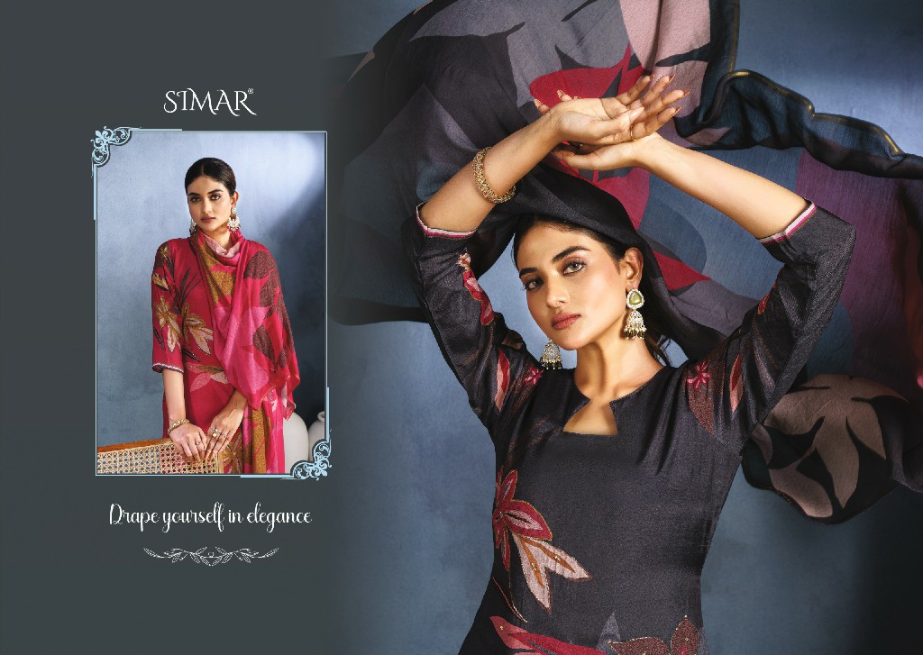 Glossy Simar Shabnam Wholesale Pure Viscose Muslin With Handwork Salwar Suits