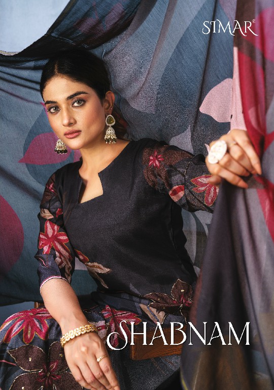 Glossy Simar Shabnam Wholesale Pure Viscose Muslin With Handwork Salwar Suits