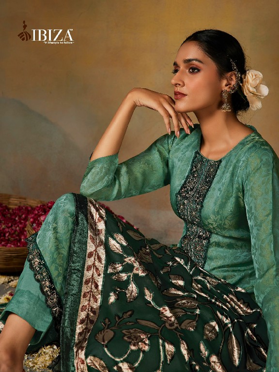 Ibiza Chitthi Wholesale Pure Morcco Silk Jacquard With Velvet Patch Salwar Suits