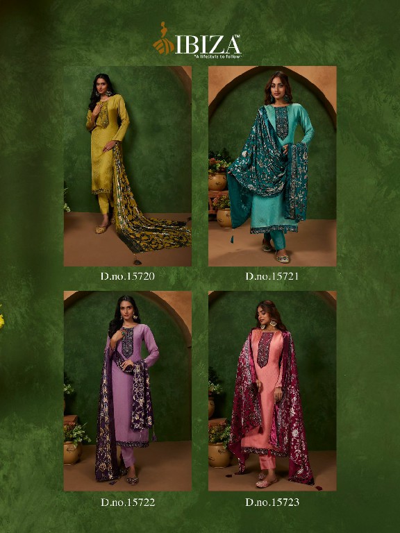 Ibiza Nemyra Wholesale Pure Mosrcco Silk With Velvet Patch Salwar Suits