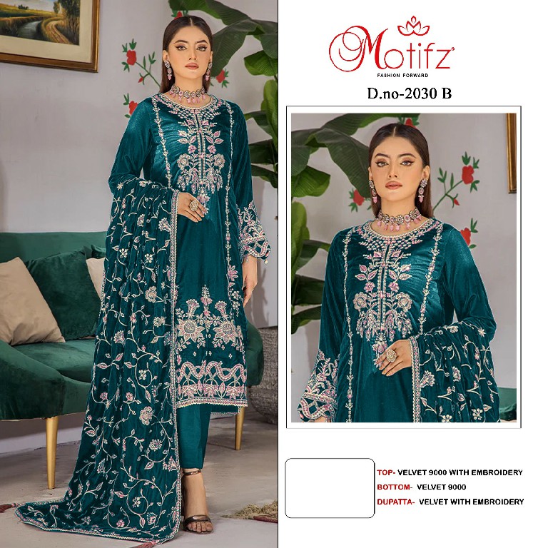 Motifz D.no 2030 Wholesale Velvet 9000 Pakistani Concept Salwar Suits